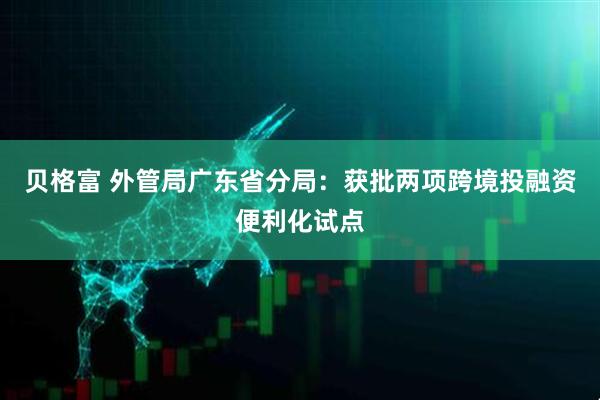 贝格富 外管局广东省分局：获批两项跨境投融资便利化试点